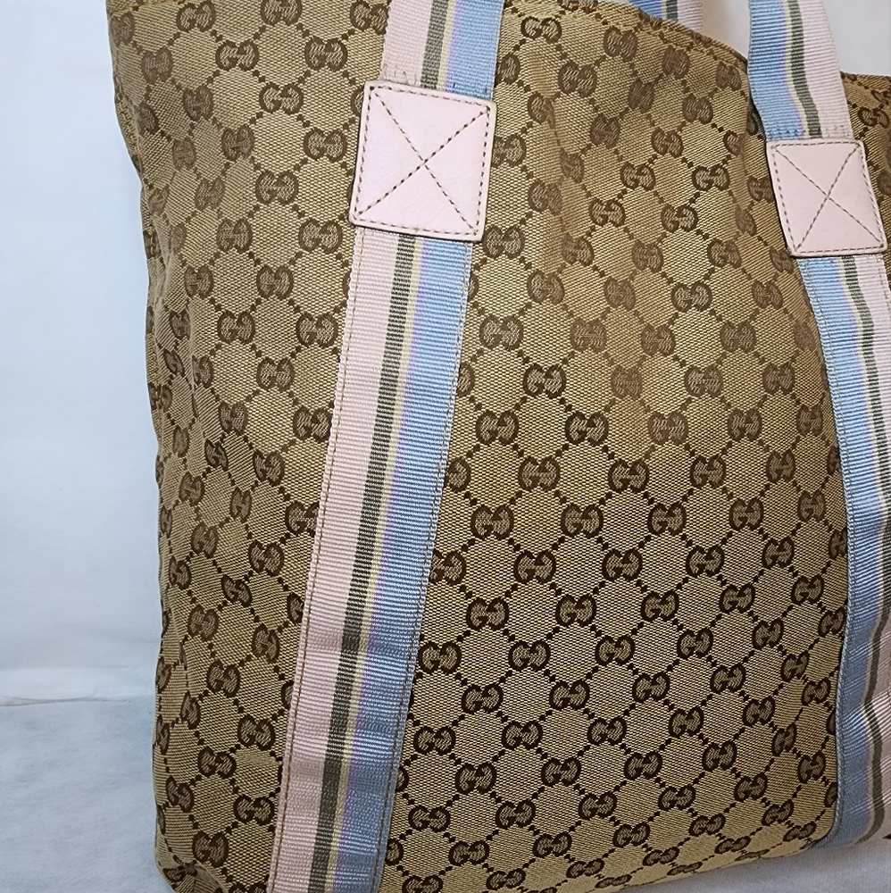 ✨️GUCCI GG Canvas Web Tote Bag - Picture 7 of 15